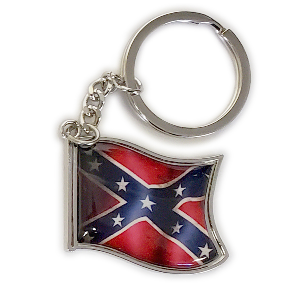 Confederate Flag Waving Keychain