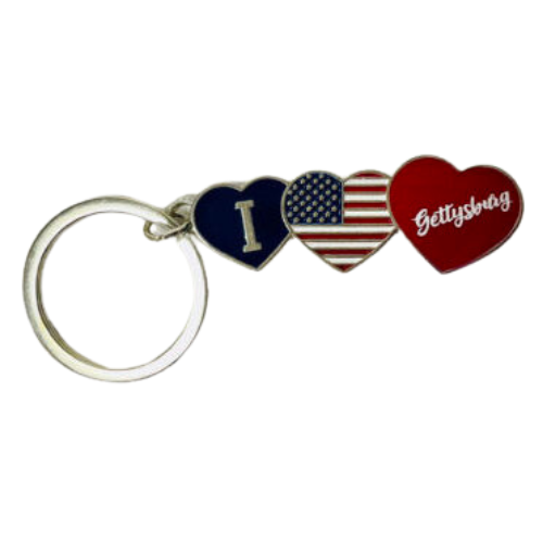 Gettysburg Acrylic Hearts Keychain