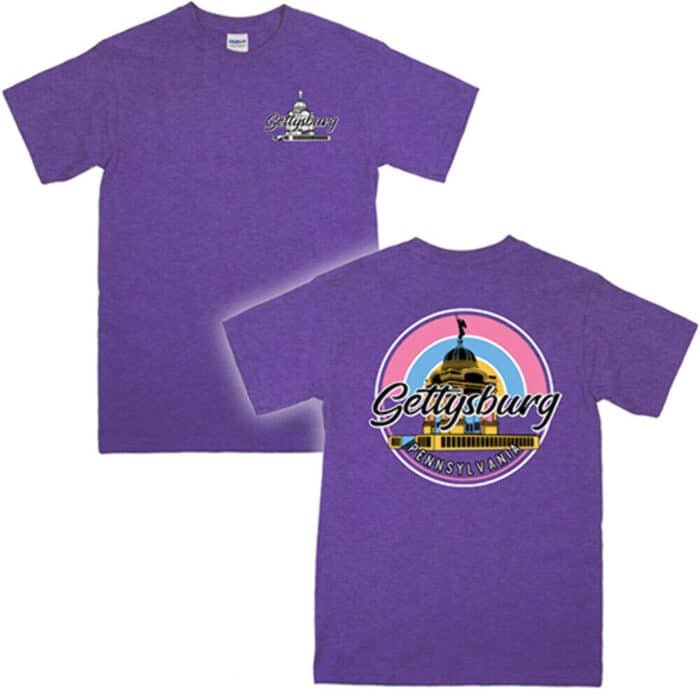 Gettysburg PA Monument T-Shirt purple