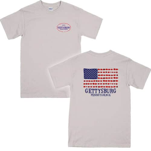 Gettysburg Bullet American Flag T-Shirt tan