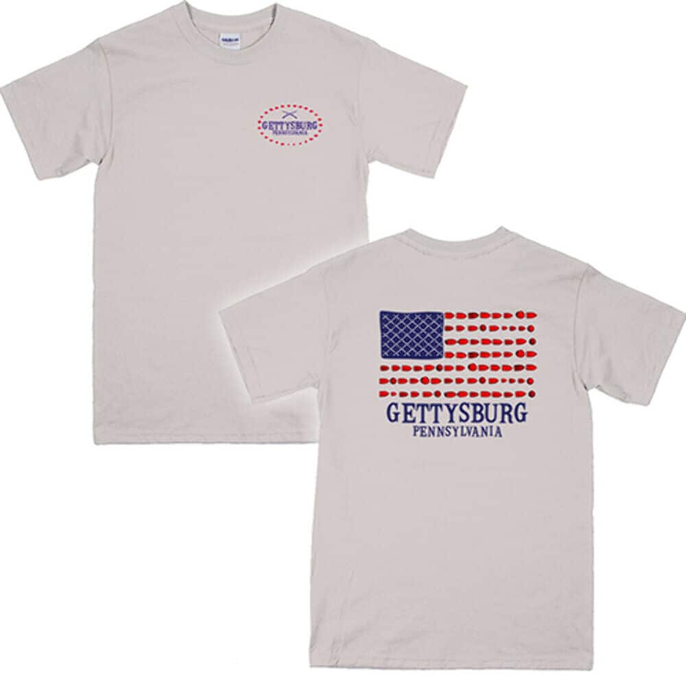 Gettysburg Bullet American Flag T-Shirt